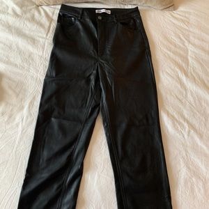 ZARA LEATHER FLARE PANTS